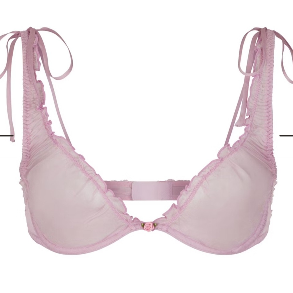 67. Small Skims Romance Silk Lace Unlined Plunge Bra Iris Mica Multi Nwt — image 2 of 4